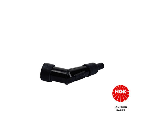 Bougie pijp, hoek: 120°, Kort, bougie draad: 14mm, aansluiting: draad, materiaal behuizing: Eboniet, kleur bougiedop: zwart past: KAWASAKI GPZ, Z 1100E/1100F (ABS)/125/150/900A 1973-2004