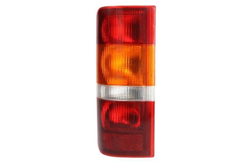 Achterlicht Links (kleur indicator geel, kleur van het glas red) past: FORD TRANSIT IV FL, TRANSIT IV FL II Bus / Volledig lichaam 01.91-07.00