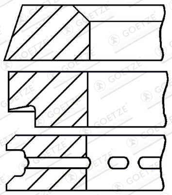 Compressor ring (diameter 70mm, STD, 2/4mm, set voor 1 zuiger) past: FIAT  IVECO