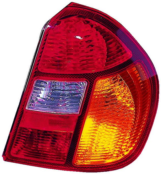 Achterlicht Rechts (P21/5W/P21W, kleur indicator geel, kleur van het glas red) past: RENAULT THALIA I 4D 02.98-06.01