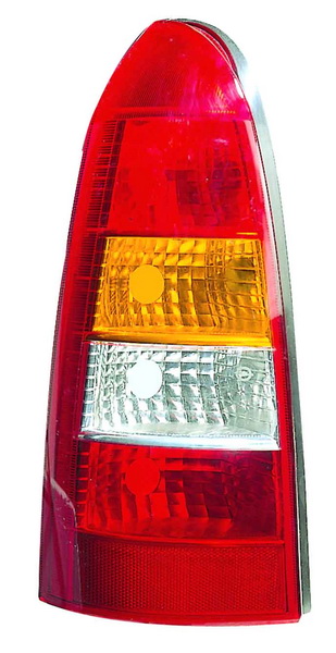Achterlicht Links (kleur indicator geel, kleur van het glas red, anti-fog licht, achteruitrijlicht) past: OPEL ASTRA G Stationwagon 02.98-12.09