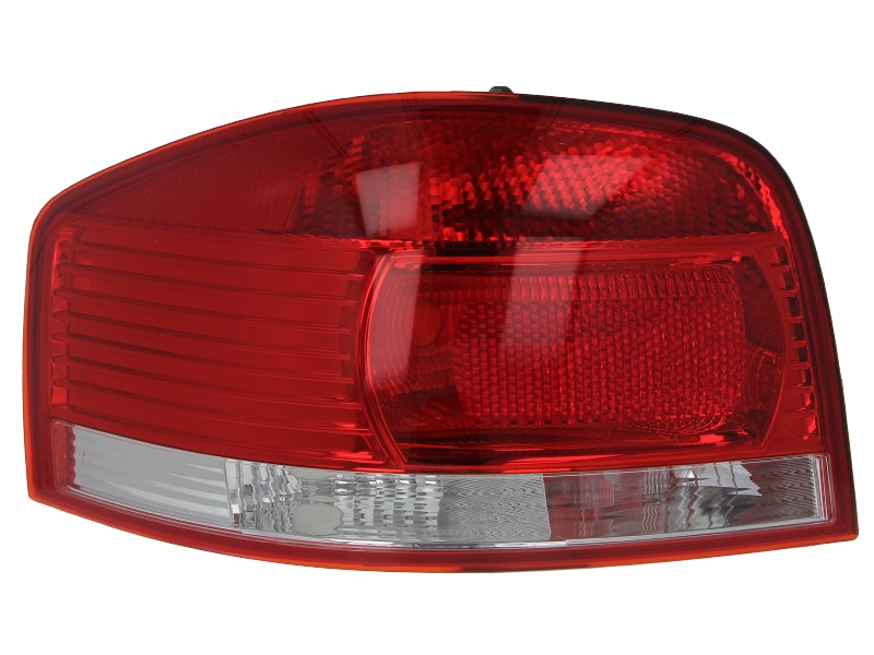 Achterlicht Links (extern, H21W/P21W/R10W, kleur indicator red, kleur van het glas red) past: AUDI A3 8P Hatchback 3D 05.03-08.12