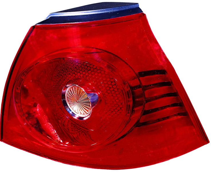 Achterlicht Rechts (extern, H6W/P21W, kleur indicator geel, kleur van het glas red) past: VW GOLF V Hatchback 10.03-02.09
