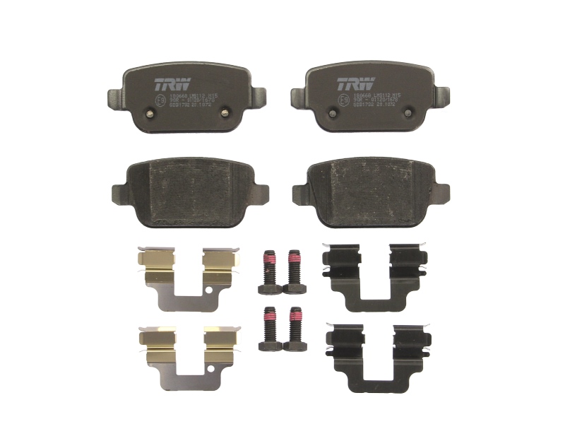 Remblokken set Achter (met extra's met remklauw geleidingsbouten), past: VOLVO S80 II, V70 II, V70 III, XC70 I, XC70 II FORD FOCUS II, GALAXY II, GALAXY MK II, KUGA I 1.6-4.4 01.01-12.16