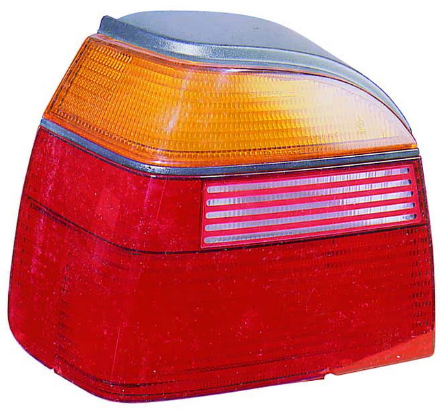 Achterlicht Links (P21W/R5W, kleur indicator geel, kleur van het glas red) past: VW GOLF III Cabriolet / Hatchback 08.91-04.99