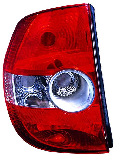 Achterlicht Links (P21/5W/P21W, kleur indicator wit, kleur van het glas red) past: VW FOX Hatchback 10.03-08.14