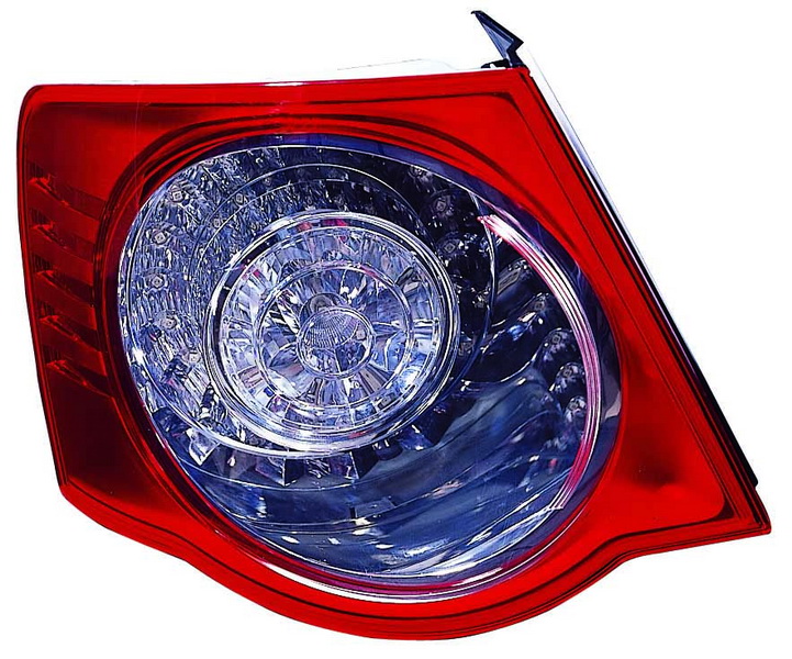 Achterlicht Links (extern, LED, kleur indicator wit, kleur van het glas red) past: VW JETTA III Saloon 08.05-10.10