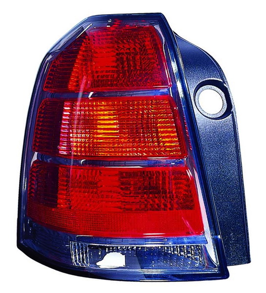Achterlicht Links (P21W, kleur indicator geel, kleur van het glas red) past: OPEL ZAFIRA B Oversize lichaam 07.05-02.08