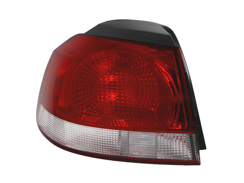 Achterlicht Links (extern, W16W/WY21W, kleur indicator transparant, kleur van het glas red) past: VW GOLF VI Hatchback 10.08-11.13
