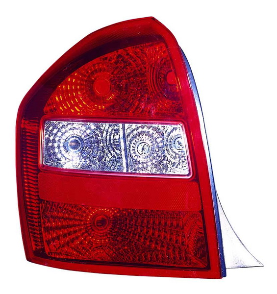 Achterlicht Links (P21/5W/P21W/W16W, kleur indicator wit, kleur van het glas red) past: KIA CERATO I Hatchback 5D 03.04-06.06