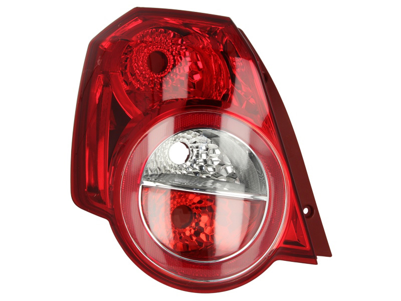 Achterlicht Links (P21/5W/P21W, kleur indicator wit, kleur van het glas red) past: CHEVROLET AVEO II Hatchback 04.08-05.11