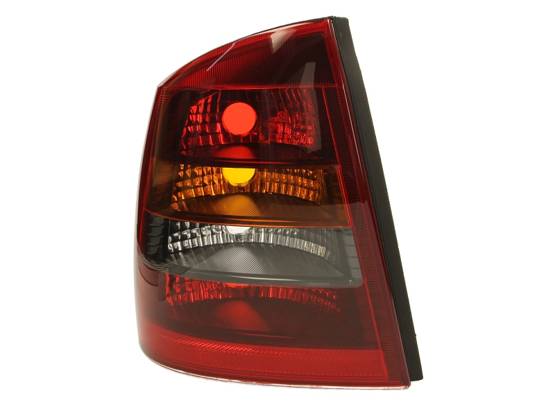 Achterlicht Links (P21/5W/P21W, kleur indicator geel, kleur van het glas grijs/red) past: OPEL ASTRA G Beker / Saloon 2/4D 02.98-12.09