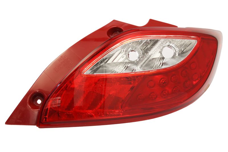Achterlicht Rechts (extern, W16W/W21/5W/WY21W, kleur indicator wit, kleur van het glas red) past: MAZDA 2 DE 10.10-06.15
