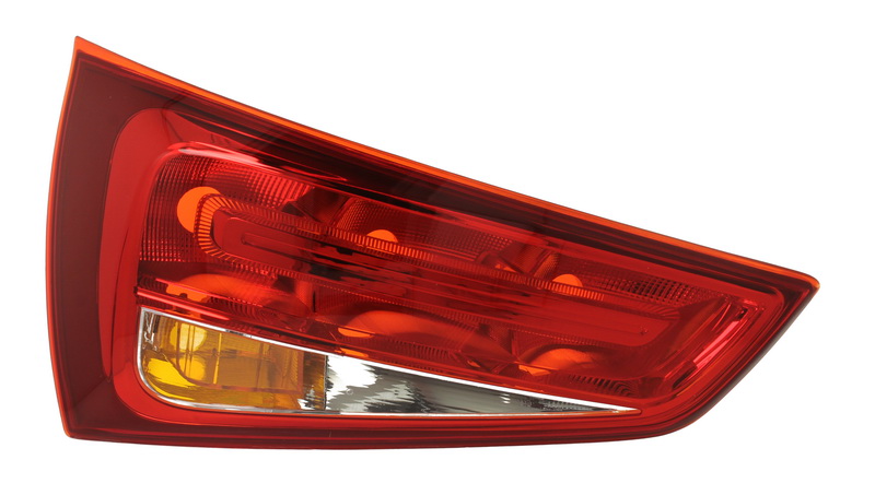 Achterlicht Links (P21W/W16W, kleur indicator wit, kleur van het glas red) past: AUDI A1 8X 05.10-12.14