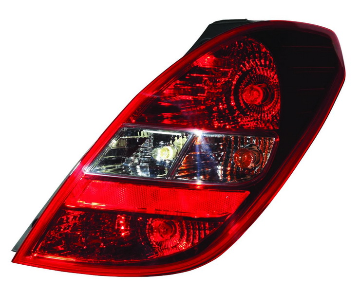 Achterlicht Rechts (P21/5W/P21W/W16W, kleur van het glas red/wit) past: HYUNDAI i20 I PB Hatchback 08.08-03.12