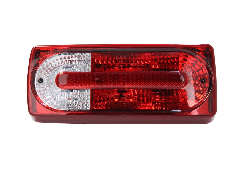Achterlicht Links (P21/5W/P21W/R5W, kleur indicator wit, kleur van het glas red) past: MERCEDES G-KLASA W461, W462, W463 Off-road 01.07-12.12