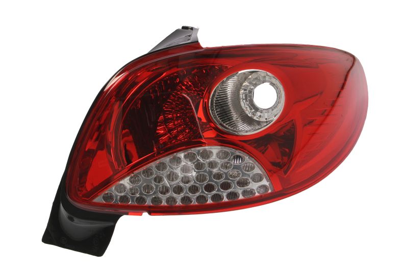 Achterlicht Rechts (onderste deel, P21/5W/P21W, kleur indicator transparant, kleur van het glas red) past: PEUGEOT 206 Hatchback 5D 09.98-04.09