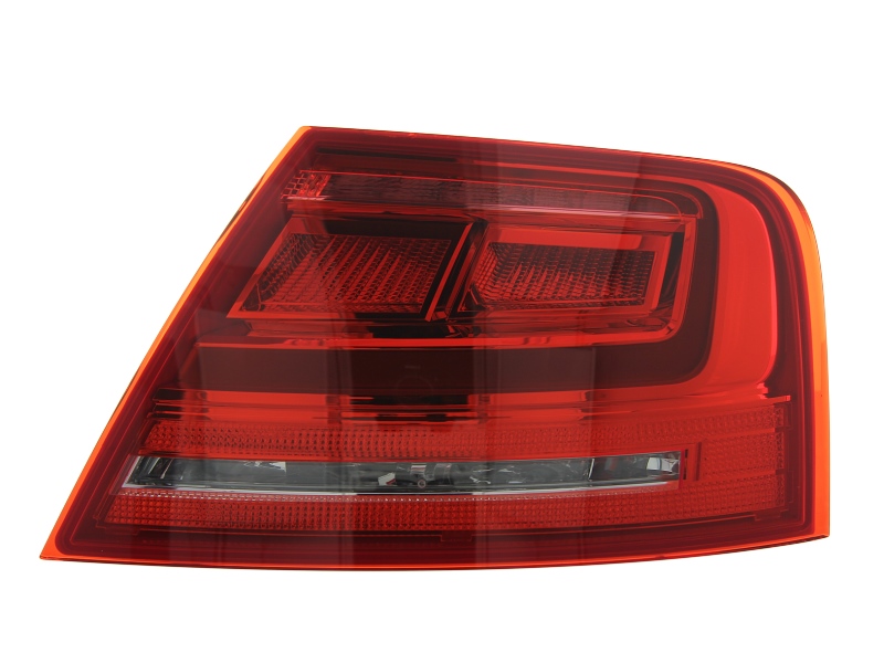 Achterlicht Rechts (extern, LED, kleur indicator geel/red, kleur van het glas red) past: AUDI A8 D4 12.09-09.13