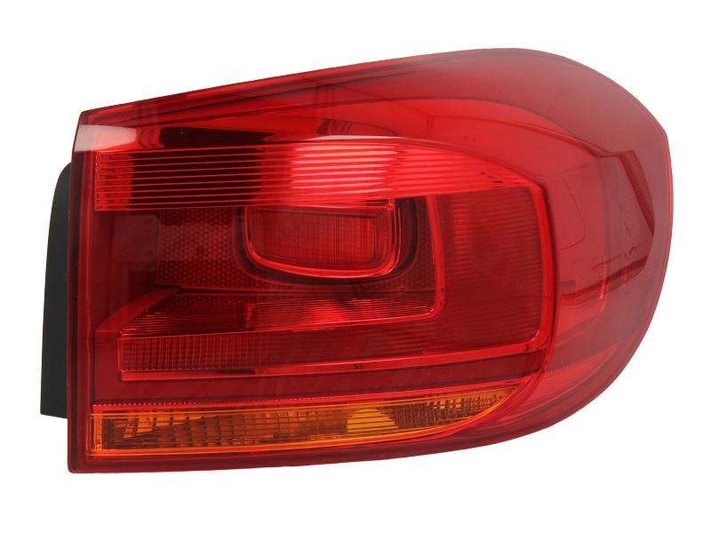 Achterlicht Rechts (extern, P21W/W5W, kleur indicator geel, kleur van het glas red) past: VW TIGUAN I Off-road 09.07-04.11