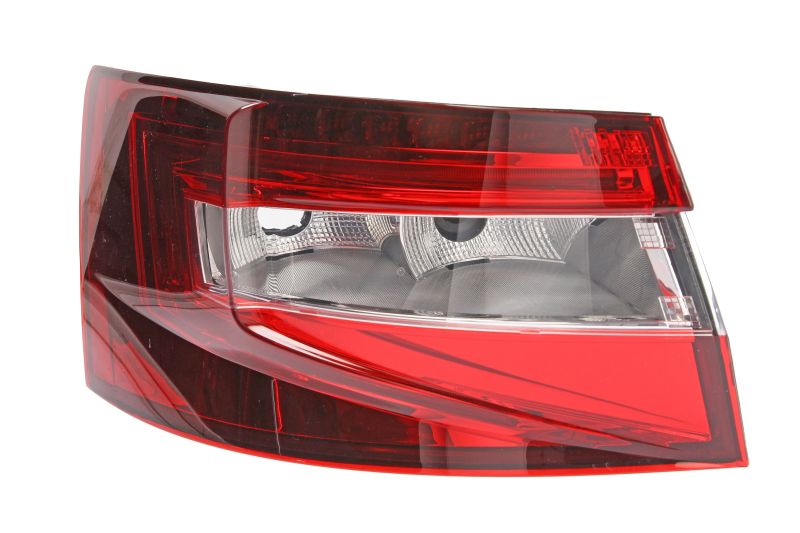 Achterlicht Links (extern, LED/P21W, kleur van het glas red) past: SKODA SUPERB III Liftback 03.15-05.19