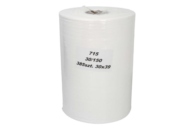 Ruitenwisser, 385 bladeren  met zeer hoge absorptie  specialistisch reinigingsmiddel dat bestand is tegen oplosmiddelen, detergenten en oliederivaten  stofvrij  wit - PZH certificaat - rol 30cm/150mb