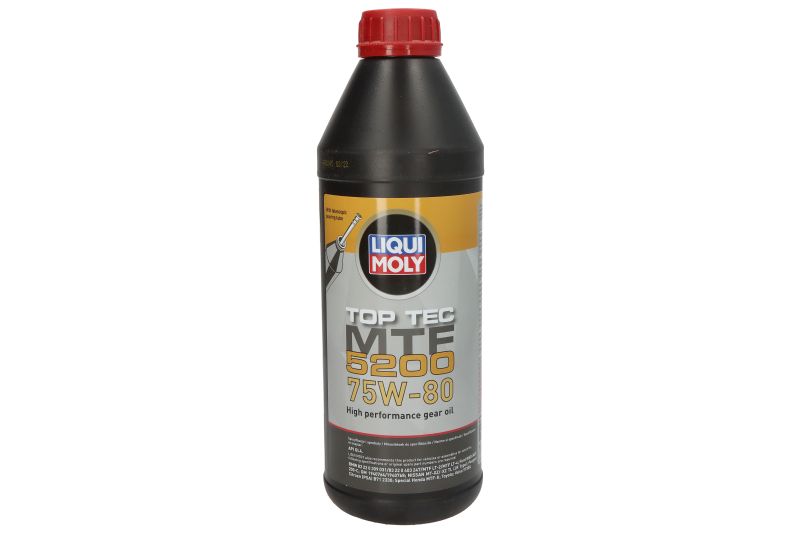 MTF-olie TopTec MTF 5200 (1L) 75W80  API GL-4  BMW 8322 0309 031  BMW 8322 0403 247  BMW MTF LT-2  BMW MTF LT-4  CITROEN B71 2330  FORD M2C200 C  GM 19 40 764  GM 19 40 768  HONDA MTF-II  NISSAN MT-XZ