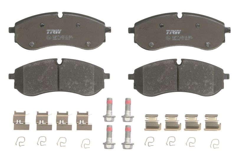Remblokken set Achter (met extra's), past: MAN TGE VW AMAROK, CRAFTER, GRAND CALIFORNIA CAMPER 2.0D/3.0D/Electric 11.11-