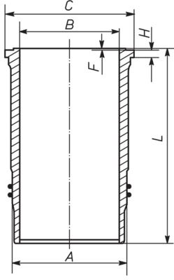 Cilindervoering (binnendiameter: 131mm, lengte: 261,8mm, flens diameter: 159,6mm, (EN) EURO 5 honed, (EN) Flange height 11,2mm)