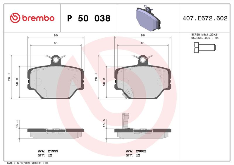 Remblokken set Voor ,