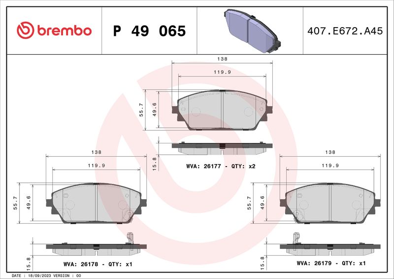Remblokken set Voor ,