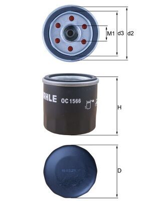Oliefilter (breedte: 73 mm, buitendiameter: 69 mm)