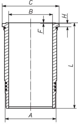 Cilindervoering (binnendiameter: 128mm, lengte: 266mm, flens diameter: 155,5mm, (EN) Flange height 10,1mm)