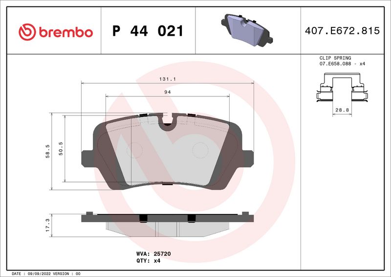 Remblokken set Achter (met extra's),