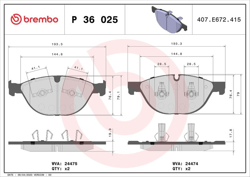 Remblokken set Voor ,